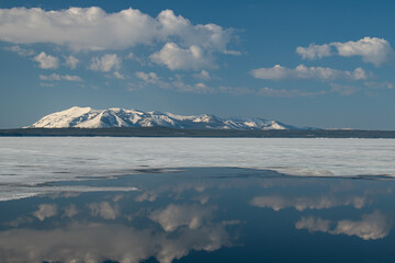 Obraz premium Jackson Lake winter landscape, Grand Teton National Park