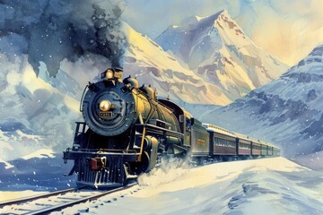 Obraz premium Train transportation locomotive railway.