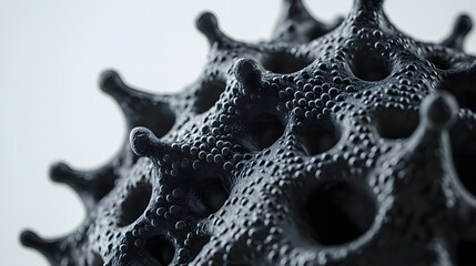 Abstract 3D Render of a Spiky Black Shape