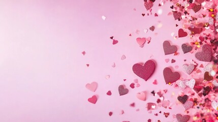 Obraz premium Pink Hearts on a Pink Background