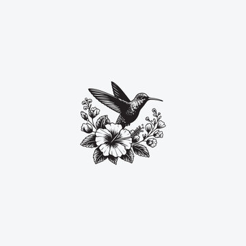 recommend clip art: hmming bird with hibiscus flower