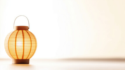 Obraz premium Japanese lantern on white background, elegant and serene decor piece.