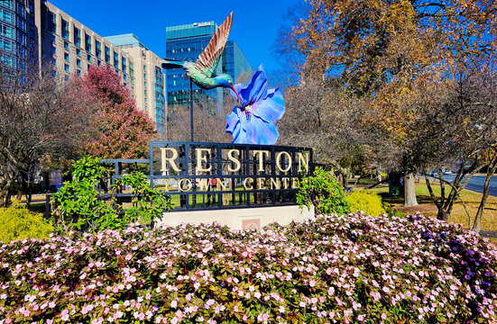 Reston Town Center Sign, Virginia, USA