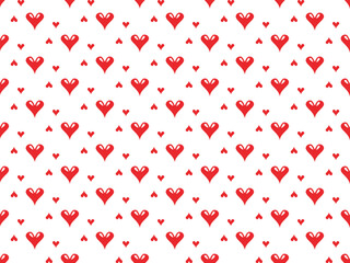 Seamless pattern with red hearts.