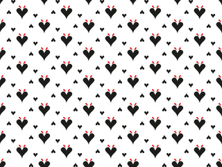 Seamless pattern with hearts