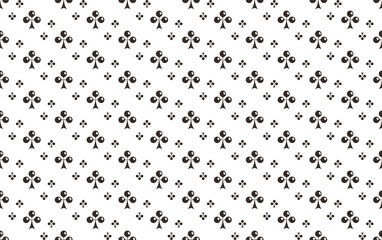 Fototapeta premium Seamless pattern with clubs shape. Black and white background.