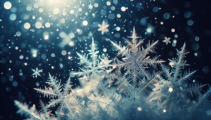Fototapeta premium christmas background with snowflakes