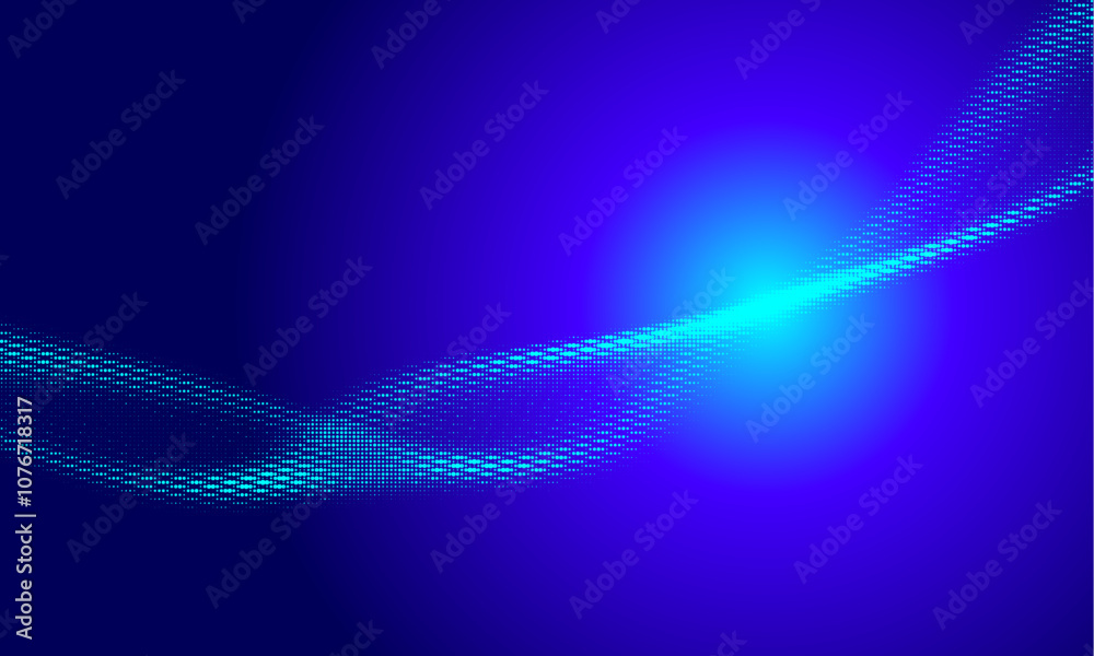 Leinwandbilder the abstract halftone background consists of different dots and abstract blue glowing