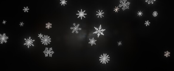 Snowflakes - The winter background, falling snowflakes