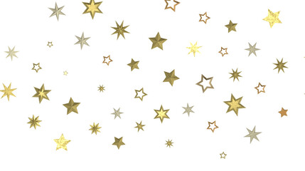 A Shower of Celestial Beauty: 3D Gold Stars Rain Illustration Bedazzles