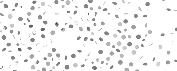 Gilded Festivity: Brilliant 3D Illustration Showcasing a Shower of silver Confetti