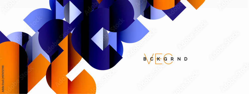 Poster abstract background. colorful geometric curve shapes with black shadow lines effects