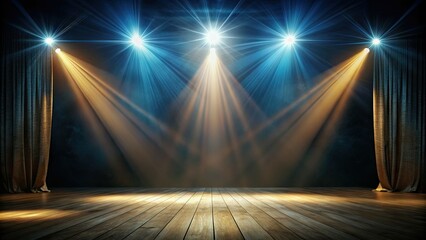Stage with Spotlight for Dramatic Performances and Events