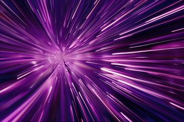 Fototapeta premium Abstract Purple and White Light Streaks Radiating Outward