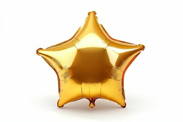 A Single Inflated Golden Star-Shaped Balloon