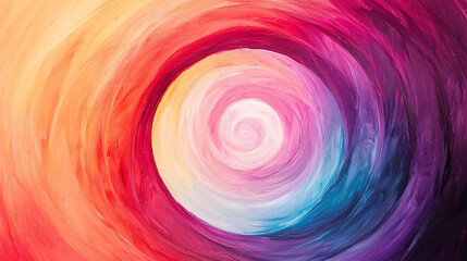 Obraz premium Abstract background Vibrant abstract spiral in spectrum colors with hues transitioning smoothly, creating mesmerizing visual effect