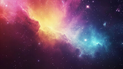Obraz premium Colorful cosmic nebula with vibrant hues in deep space