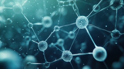 Abstract Molecular Structure in Blue