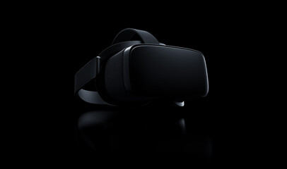 A modern, streamlined VR headset isolated on a dark background, symbolizing future tech and virtual exploration.