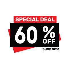 Special deal 60 off price marketing blue color design.