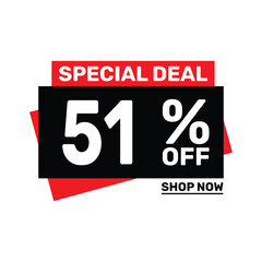 Special deal 51 off price marketing blue color design.