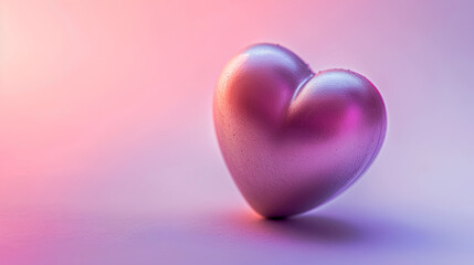 Obraz premium Blurred purple heart shape on a pastel background, with a pink and violet color palette