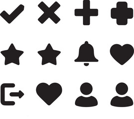 Obraz premium Social media icon set silhoutte vector with white background.generative ai