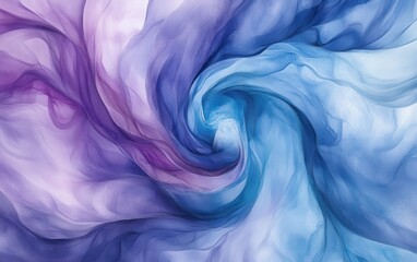 Obraz premium Stunning Swirling Fluid Pattern in Watercolor Style Featuring Soft Hues of Purple and Blue, Perfect for Artistic Backgrounds and Design Projects