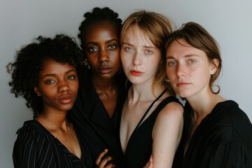 Obraz premium Women of all different races together on a white background