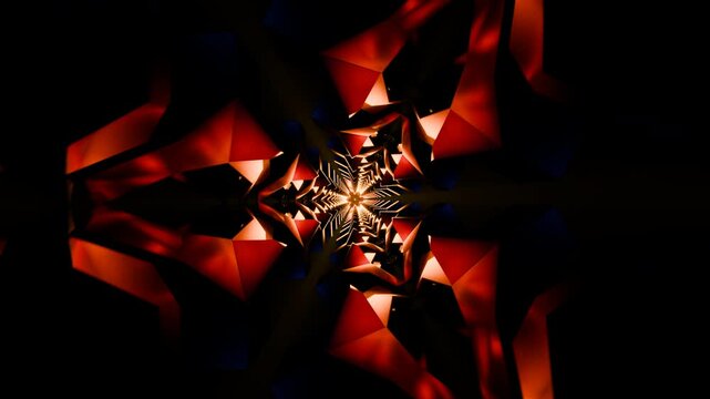 Endless 3D tunnel with abstract geometric shapes for VJ loops
