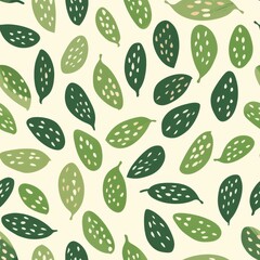 Seamless Minimalistic Pattern Featuring Lime Green Leaves with Subtle Finger-Like Shapes Ideal for Fabric and Interior Design Applications