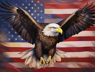 Naklejka premium american bald eagle
