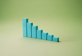 Light Blue Bar Graph on a Soft Green Background