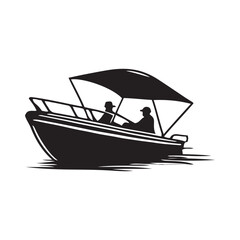 Naklejka premium Yacht motor boat nautical silhouette vector collection, yacht silhouette vector illustration 