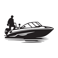 Yacht motor boat nautical silhouette vector collection, yacht silhouette vector illustration
