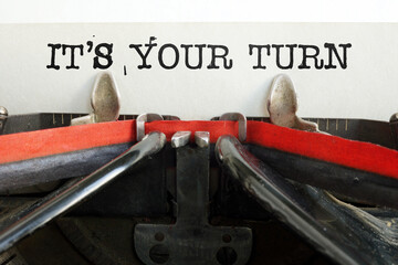 Now it's your turn is shown using the text