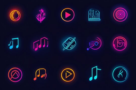 Music Genres icon invibrant colors 