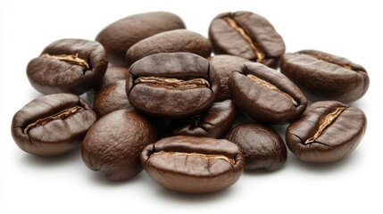 Fototapeta premium Dark Roasted Coffee Beans Close-Up Shot