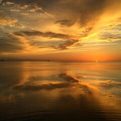 sunset over the sea