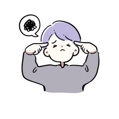 とても困っている男性のイラスト