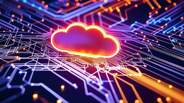 High Tech Cloud Platform Visualization with Data Connectivity