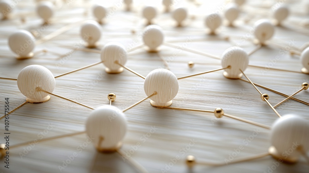 Leinwandbilder A graphic image of an interlinked blockchain structure symbolizing secure and decentralized fintech systems with side empty space for text Stockphoto style