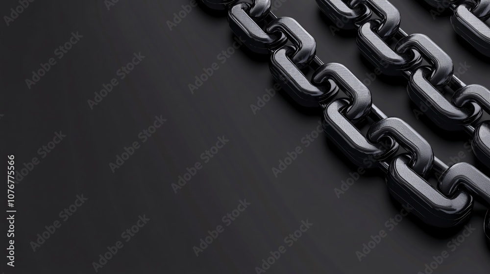 Fototapete A graphic image of an interlinked blockchain structure symbolizing secure and decentralized fintech systems with side empty space for text Stockphoto style