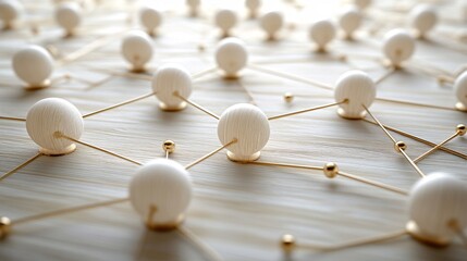 A graphic image of an interlinked blockchain structure symbolizing secure and decentralized fintech systems with side empty space for text Stockphoto style