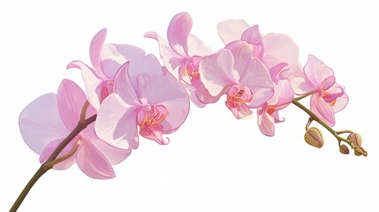 Delicate Pink Orchid Branch with Buds