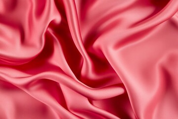 Obraz premium Luxurious red satin fabric with rich folds, creating a soft and flowing texture. Elegant and vibrant material ideal for backgrounds, banners, or fashion-themed projects.