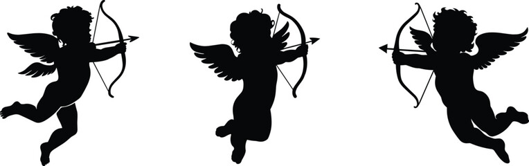 Fototapeta premium Set of cupid, vector illustration.