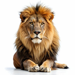 Fototapeta premium lion in white background