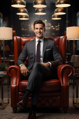 Business man smiling and looking sharp