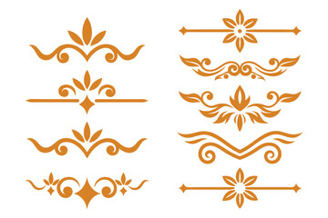 Elegant Golden Divider Ornaments Vector Illustration Set. © MostSharmin